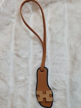 Tan Leather Wristlet Charm with Signature H Cut